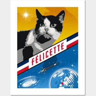 Felicette, First cat in space, France, 1963 — vintage space poster Posters and Art